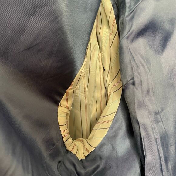 LRL Ralph Lauren Mens Sportcoat 54L Big Tall Blue Windowpane Plaid Wool Silk - Picture 9 of 10